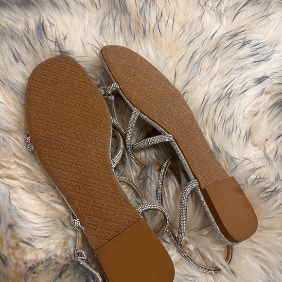 Badgley Mischka Glittering Silver Sandals - Picture 4 of 9